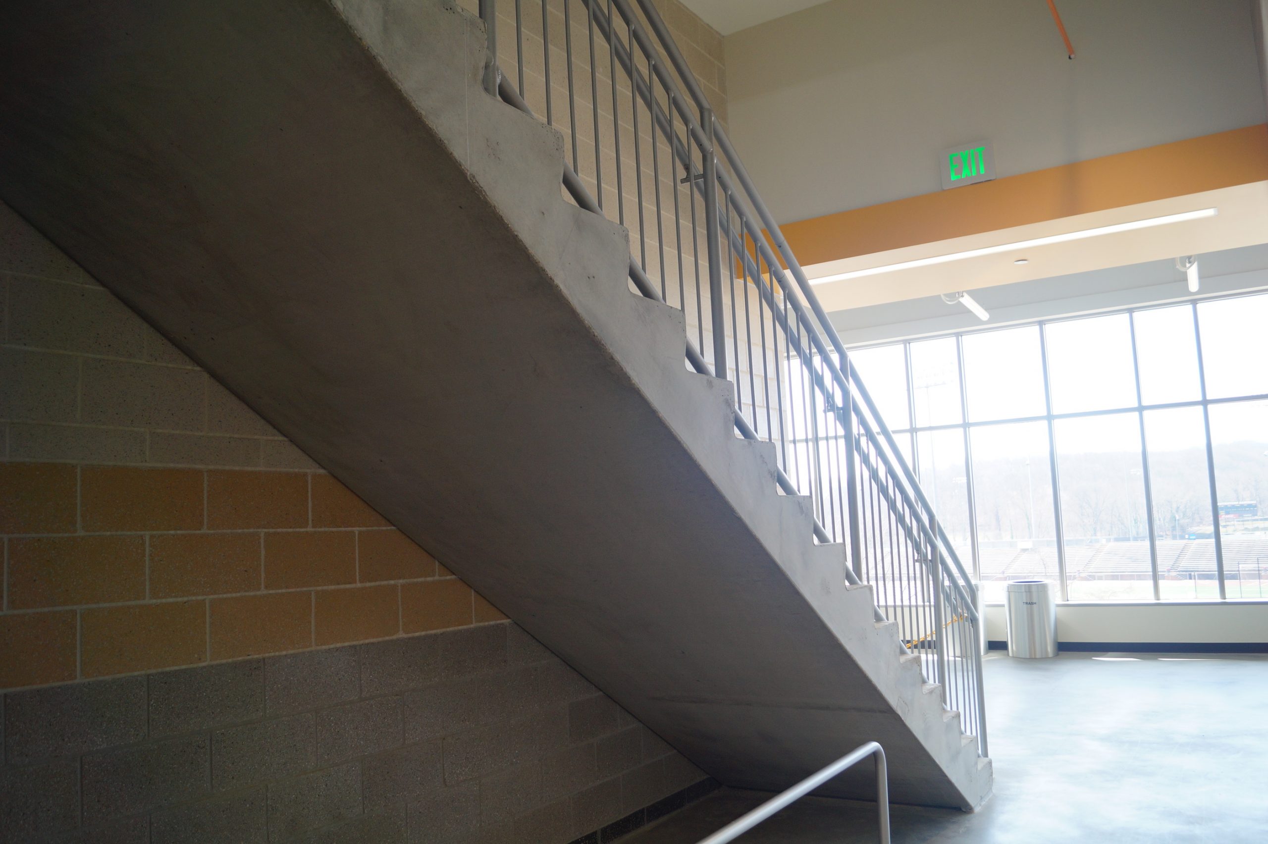 Concrete stairs at UMBC's Basketball Stadium