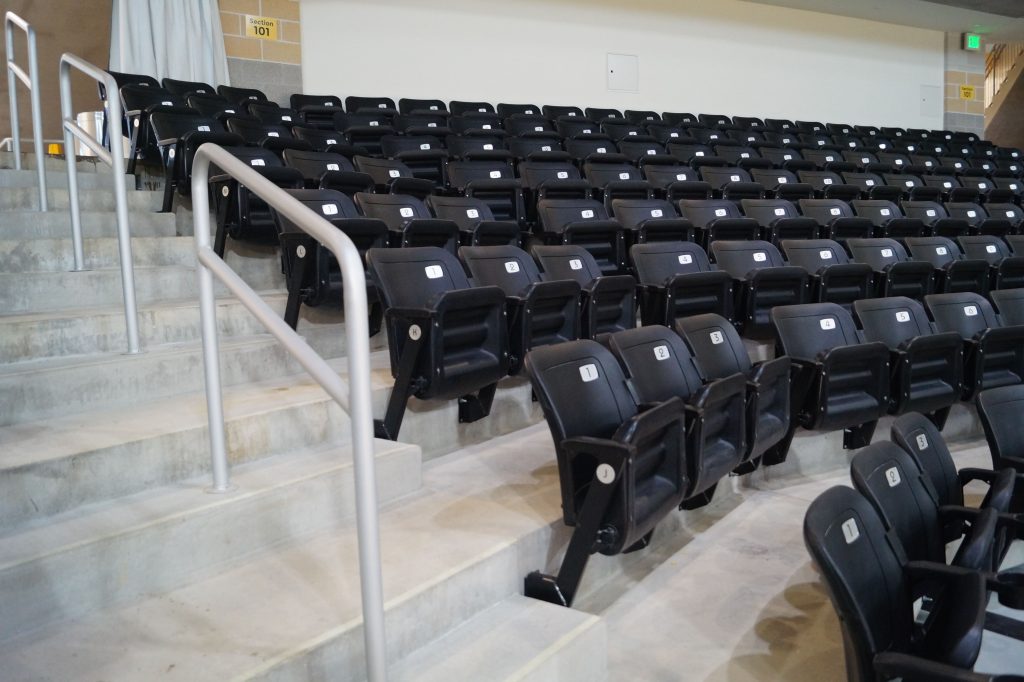 Stadium risers and stadium seats at UMBC's stadium