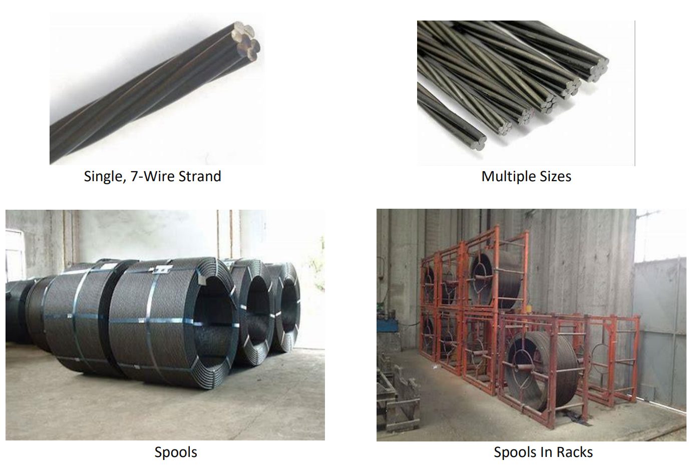 Spools of steel wire
