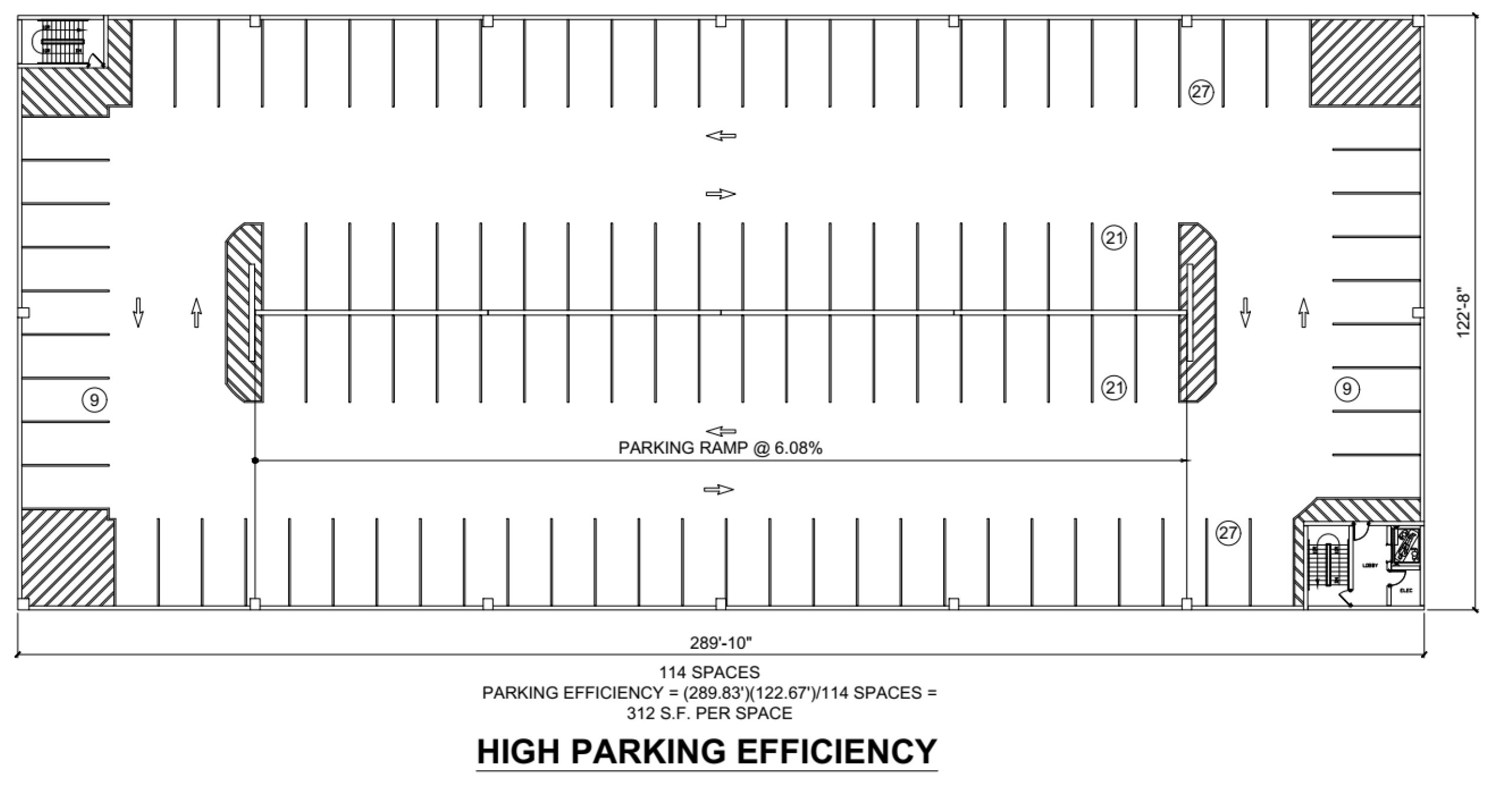 parking garage plan dimensions