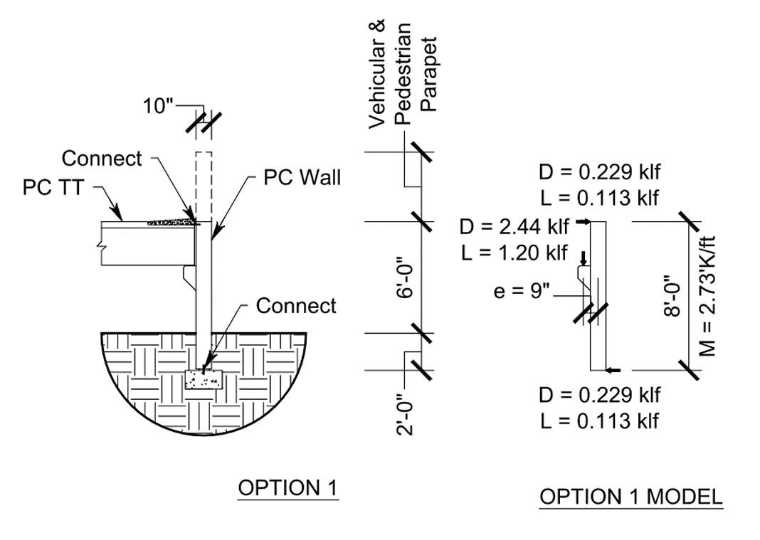 Option 1: (Primarily Precast Framing With Precast Walls)